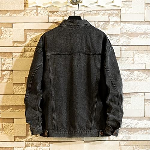 Јапонски стил на фармерки во стил црна колк поп улична облека кул тексас палто со голема големина бомбардерска јакна