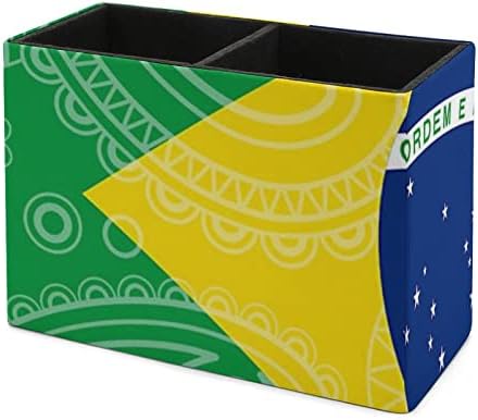 Бразилско пајсли знаме ПУ кожен молив држач за мултифункционално десктоп пенкало за садови за контејнери за канцеларија за канцелариски