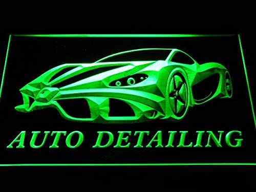 AdvPro автоматско детали за детали за миење на автомобили LED неонски знак зелена 12 x 8,5 инчи ST4S32-S233-G