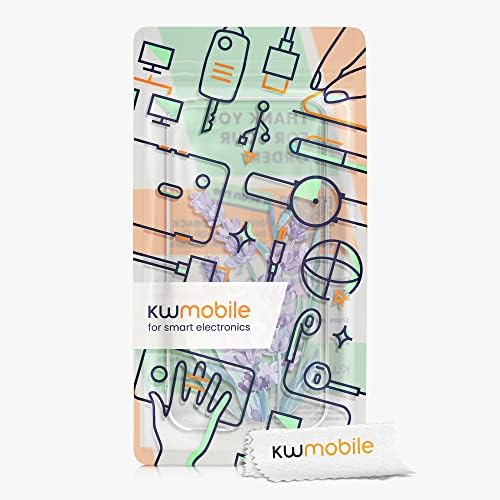 KWMobile Clear Case компатибилен со Apple iPod Touch 6g/7g - TPU Backcover - лаванда цвеќиња Виолетова/Тиркизна/Транспарентна
