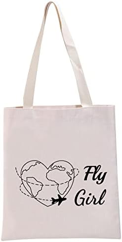 Подарок за придружник на летање F Девојче за еднократно платно тота торба кабина за екипаж за екипаж за подароци за придружба на чанти за