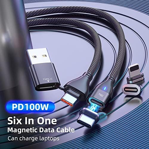Кабел Boxwave Cable Компатибилен со Vivo Y21T - MagnetoSnap PD Alchable Cable, Magnet PD 100W кабел за полнење USB Type -C микро USB за Vivo Y21t - Jet Black