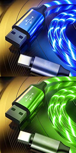 Осветлете го кабелот за полнач USB-C, USB A до типот C Брзо полнење на кабелот за полнење за Samsung Galaxy S10 S10+ / Note 8,