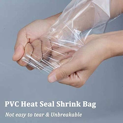 Смалички торбички за смалување, 100 парчиња 7x14 инчи чиста PVC топлина смалување завиткана за сапун за пакување, бомби за бања,
