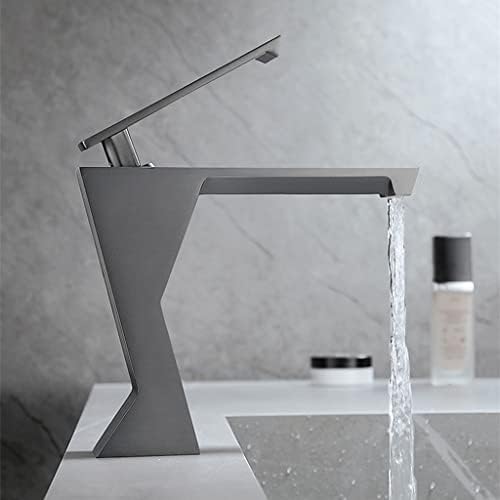 SLSFJLKJ Басен со модерни бања топла и ладна вода миксер мијалник мијалник за водопад до чешма уметност дизајн единечна рачка