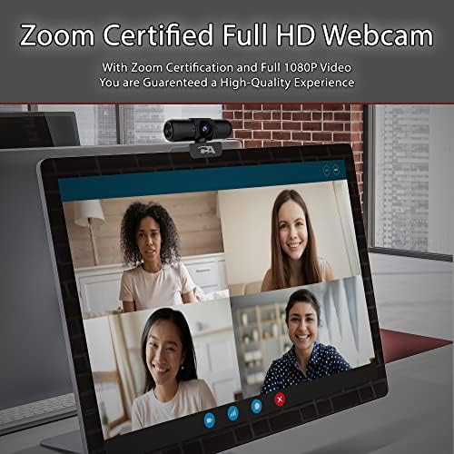 CA Суштински Супер HD Веб Камера - ЗУМ Сертифициран USB Веб Камера, 5MP Супер HD Видео до 2592x1944 на 30fps, Автофокус &засилувач; Корекција