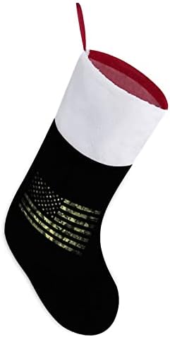 Американско знаме за камуфлажа Божиќ што виси чорапи за порибување за Божиќно дрво за одмор дома