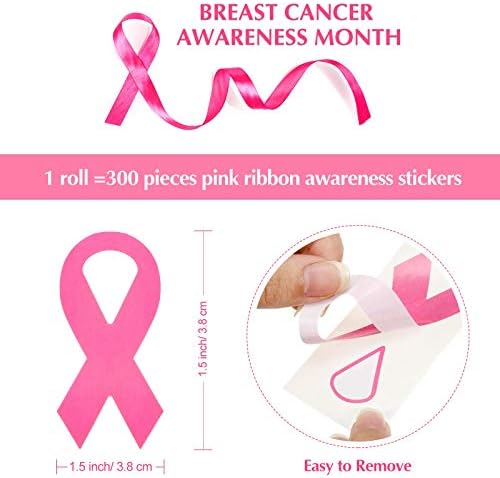 300 парчиња свест за рак на дојка розова лента налепници за шлемови на кациги 12 парчиња свесност за карцином на дојка розова
