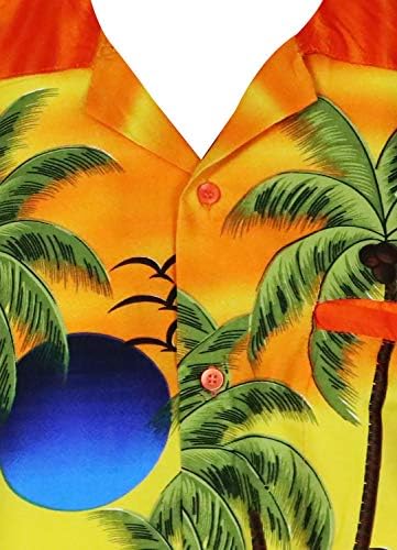 В. Х. О. Фанки Хавајски Кошула За Мажи Краток Ракав Предниот Џеб Очила За Сонце Повеќе Бои