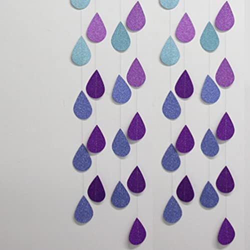 Toyvian Home Decor 6 жици хартија од хартија од дожд од работа од дожд 4.26ft висечки дожд капка жица гарландс сјај на дожд од дожд,