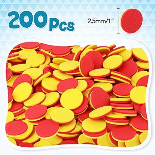 AizWeb 200 парчиња пена со две бои математички бројачи за деца на возраст од 3-5 години, матепулативни сет-рамка матепулативни за елементарни,