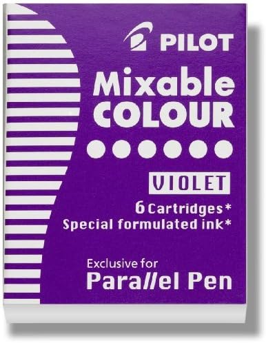 Пилот паралелно пенкало за полнење на пенкало за пенкала за калиграфија, виолетова, 6 касети по пакет