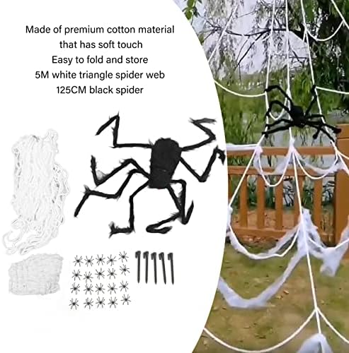 ФДИТ Ноќта на вештерките пајажина и пајакот, веб -симулација Супер кадифен пајак фестивал затворен и отворено декорација реквизити бел пајак