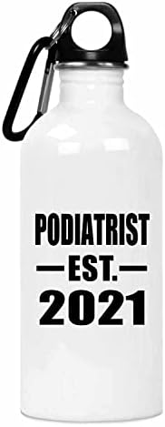 DesignSify Podiatire воспоставен EST. 2021 година, 20oz шише со вода од не'рѓосувачки челик изолиран Тумблер, подароци за роденденски годишнини