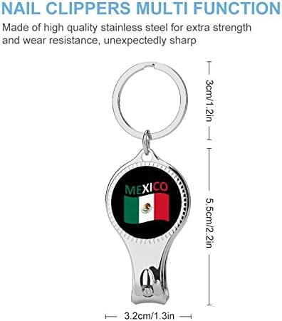 Знаме на мексико клипер за нокти преносен метален секач за нокти со датотека за нокти за жени жени