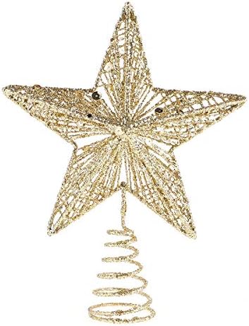 Bestoyard 1PC Исклучителен украс за железо уметност Прекрасна starвезда на дрво за Божиќ за Божиќни партии