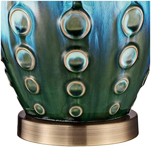 360 Осветлување Средината На Векот Модерна Вазна Во Облик На Маса Светилка 26.5 Висока Текстура Глазура Чај Зелена Рачно Изработена Керамички
