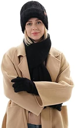 Шамија на ракавици за капа, женски шал шал сет зимско топло плетено плетено капаче моден телефон на ракавици на допир на допир на допир