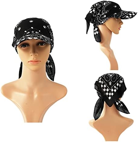 Docila модна печатена бандана капа за жени кои се ладат спортско сонце визир турбано капа на отворено шамија на глава
