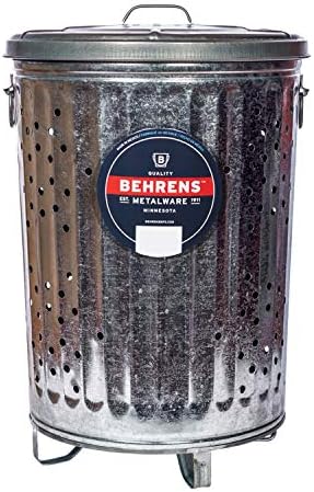 Бехренс Беренс-РБ20 Компотер челик за отпадоци за градина и двор отпад топло натопено, 20-галон, сребро