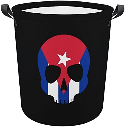 Куба Знаме Череп Корпа За Перење Преклопливи Алишта Ја Попречуваат Корпата За Складирање Торби За Облека Со Рачки За Домашен Хотел
