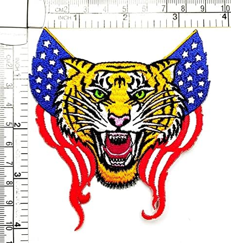 Кленплус 3 парчиња. Американско Знаме Тигар Цртан Филм Лепенка Тигар Налепница Занает Закрпи Сам Апликација Везена Шие Железо На Лепенка Амблем
