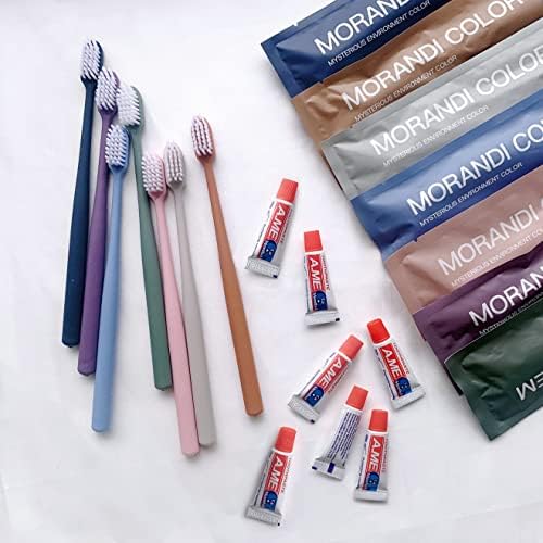 Четки за заби за еднократна употреба на алази со паста за заби, комплет за четки за заби за возрасни, во 7 бои и индивидуално спакувани