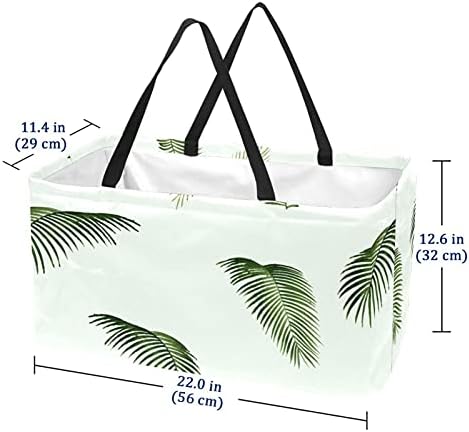 Кошар за еднократно шопинг Тропски лисја на лисја преносни преклопни пикник намирници кеси за перење алишта за торба за торба за купување
