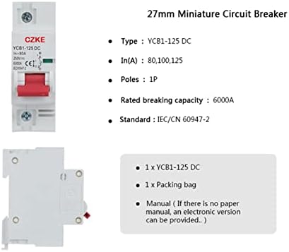 NYCR 1P 2P MCB 27mm Минијатурен прекинувач за кола 1A-80A/100A/125A 6000KA капацитет за кршење