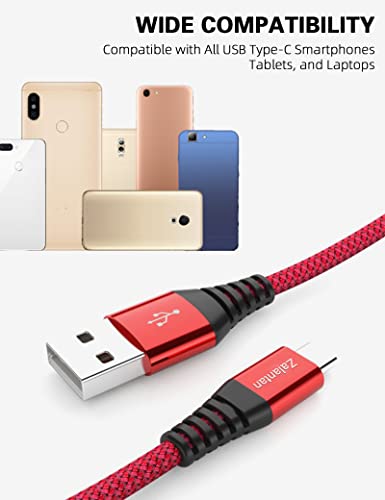 2-пакет [6,6+6,6ft] Тип C полнач 3A Брзо менување на најлонски плетенка USB C-кабел за Samsung Galaxy S10E S10E S10 S10 S9 S8 A10E