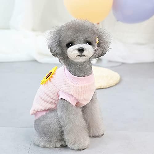 Закачалки за облека за домашни миленици и класично кутре кученце печатено летни маици кучиња облека мека сончогледна џемпер руно облека