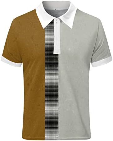 XXBR летни поло маици за мажи, 2022 Нов машки патент врат кратки ракави голф врвови во боја блок крпеница обична кошула