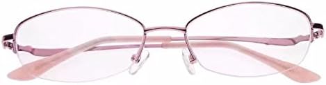 Jcerki дами жени метални полу-рамка за читање очила 2.25 јаки жени модни читатели на очила за очила