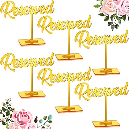 6 парчиња акрилик резервиран табела знак за свадба Резервирани табели со знаци на акрилик резервирани седење за свадби за свадба, огледуван