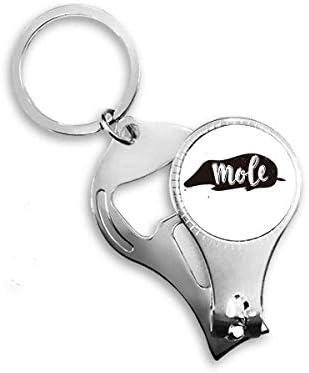 Крт црно -бело животинско нокти, нокти прстенен клуч за шишиња со шишиња со шише