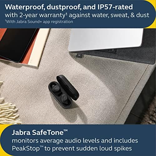Jabra Evolve2 Вистински безжични ушни уши - Bluetooth ушни уши со уво со активно откажување на бучава и 4 -мик мултисензорна гласовна технологија