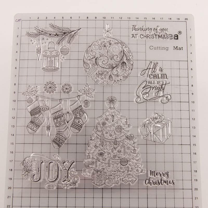 ZfParty Божиќни радости марки за запишување на хартија транспарентна јасна рачно изработена декорација подароци гумен печат