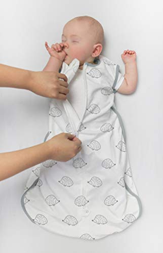 Swaddledesigns microfleece вреќа за спиење, еж, црна, мала, 0-6 месеци, носено ќебе со двонасочен патент