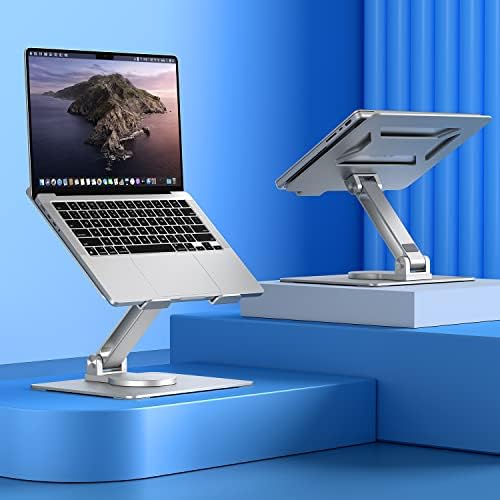Vfeng 360 степени ротирачки алуминиум прилагодлив лаптоп штанд, компатибилен со лаптоп од 12 ~ 17 инчи
