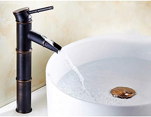 Даб -пине антички бакар бамбус дизајн Водопад - Нова верзија Комерцијална модерна тапа црна бронзена не'рѓосувачка челик 3 Заедничка бања