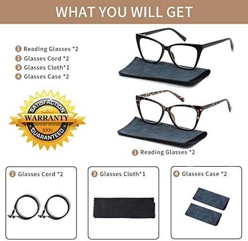 Lkeye преголеми очила за читање, жени читатели на очи за очи +чаши за читање на бифокални жени жени мачка око сина светлина компјутерски прогресивни читатели 4pack