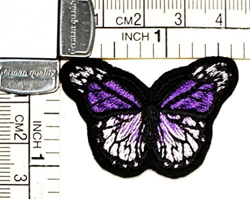 Кленплус 3 парчиња. Мини Виолетова Симпатична Пеперутка Шие Железо На Лепенка Везена Апликација Занает Рачно Изработена Облека Фустан Растителна