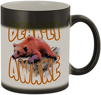 Средината на патот мечки буден 356 - Убав смешен хумор керамика 11oz магија боја Промена на чаша за кафе