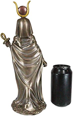 Египетска божица божица Хатор што ја држи Анх статуа 11 „Висока покровителство на мајчинство радост и феминизам Класичен Египет