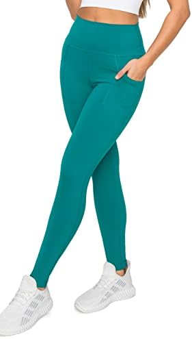 Ing Атлетика женски хеланки за јога - високи половини со 4 патни истегни панталони за контрола на глуждот со должина на глуждот