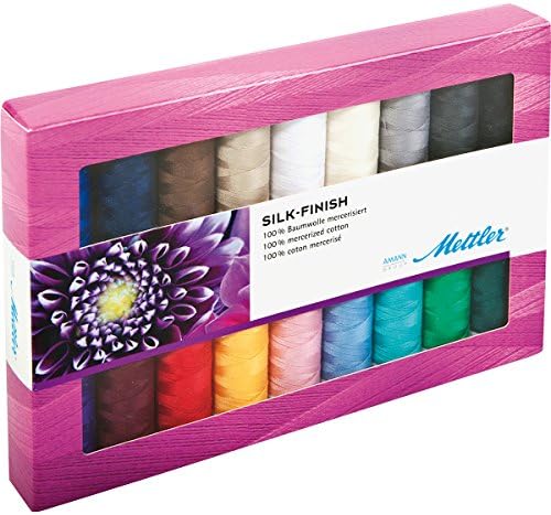 Mettler Silk Finish Conty Thread Set | Избрани 18 компјутери, боите може да се разликуваат, парче