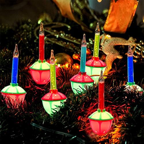 Светла за Божиќни меурчиња Ромасати - сет од 7 мулти -бои светла - меурчиња за декор за забава за одмор на елка