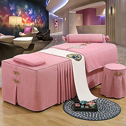 XJZHANG 4 парче масажа за масажа за маса, поставена маса, здолниште кревети за убавина, кревети за европски стил цврста боја за убавина
