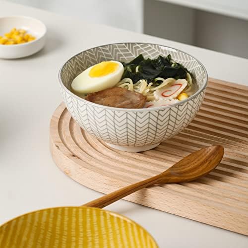 Поставен сад со порцелански садови - сет на керамички житни чинии од 6- шарени чинии за супи, чинии за овесна каша, чинии за
