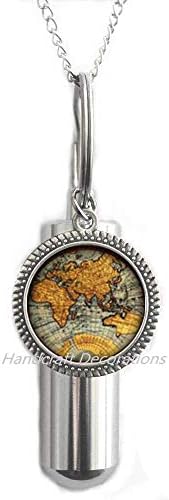 HandcraftDecorations Globe Urn, Urn на светска мапа, подарок за наставници, авантуристички патувања во светот, накит на светска мапа глобус.f114